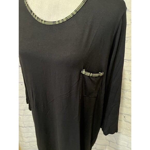 Elliott & Vine  Size 1X Black Rayon Long Sleeve Tunic Lounge Wear NWT - Picture 2 of 6